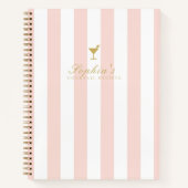 Chique Blush en Gouden Streep Blank Cocktail Recep Notitieboek (Voorkant)