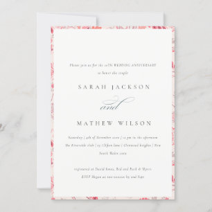 Chique Blush Paisley Typografie Elk Jaar Jubileum Kaart