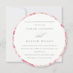 Chique Blush Paisley Typografie Elk Jubileumjaar Kaart