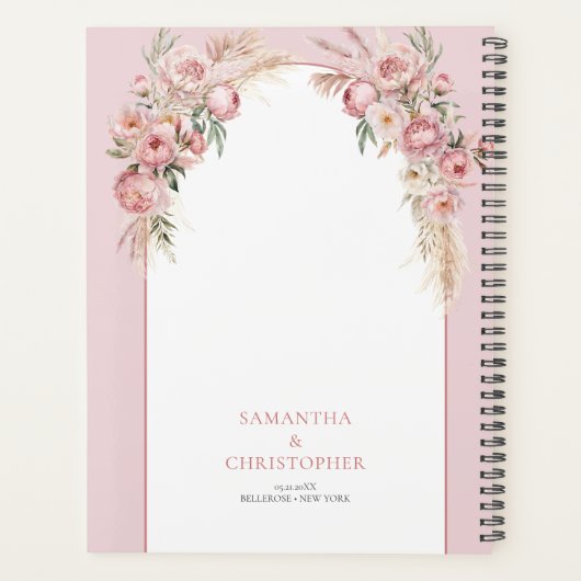 Chique blush pampas boho arch eucalyptus planner (Achterkant)