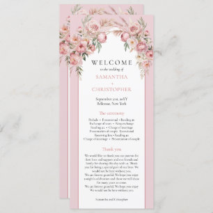 Chique blush peonies pampas boho arch boho program programma