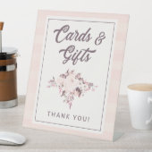 Chique Blush Roze Mauve & Perzik Bloemkaarten & Ca Reclamebord Met Voetstuk (Insitu)