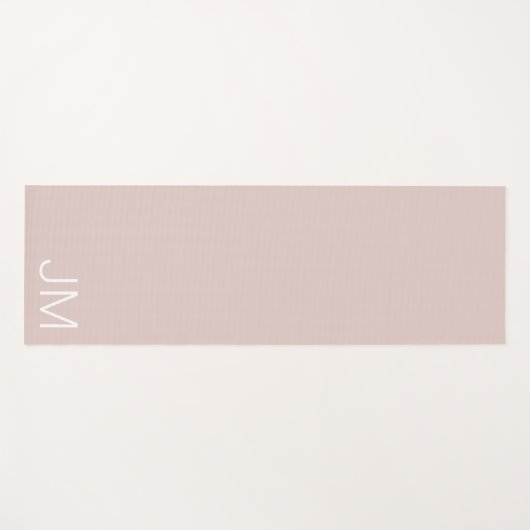 Chique Blush Roze Monogram Oversized Initialen Yogamat (Voorkant (horizontaal))