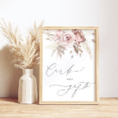 Chique Blush Roze Stoffig Roos Bloemen Kaarten en Poster