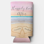 Chique Blush Roze Strand Bruiloft 2 Harten (Achterkant)