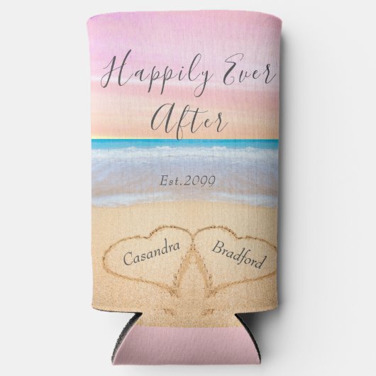 Chique Blush Roze Strand Bruiloft 2 Harten (Voorkant)