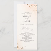 Chique Blush Roze Waterverf Trouwprogramma (Voorkant)