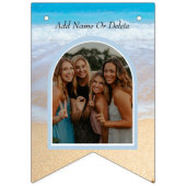 Chique Blush Roze Zonsondergang Strand Bruiloft Vlaggetjes (Tweede vlag)