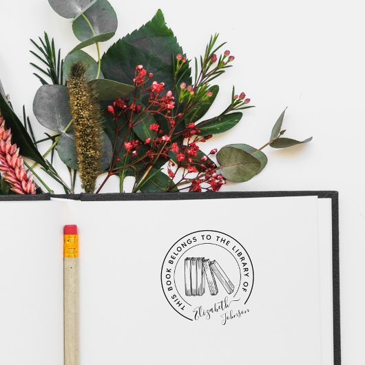 Chique Boekenplank Elegante Ronde Op Maat Gemaakte Rubberstempel