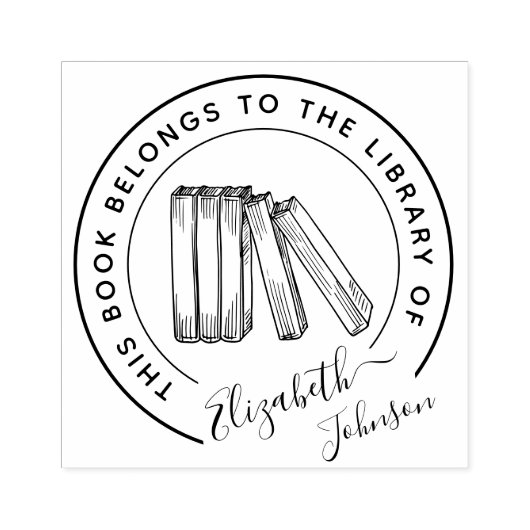 Chique Boekenplank Elegante Ronde Op Maat Gemaakte Rubberstempel (Afrduk)