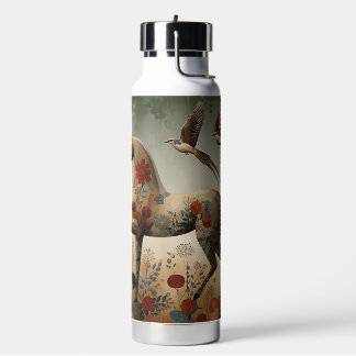  "chique boetiek Equestrian Bloem Paard"  Waterfles