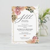 Chique Boho Bloemen Verrassingsfeestje Kaart (Staand voorkant)