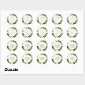 Chique Boho Blush Groene Tropische Palmbladeren St Ronde Sticker (Vel)