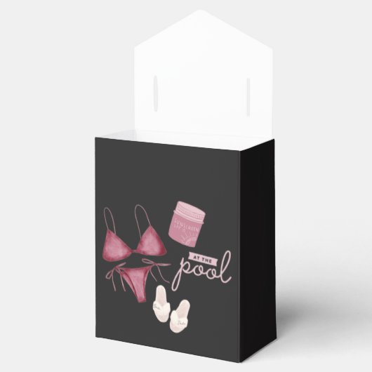 Chique boho bruiloft zwembadfeest bedankdoosjes (Geopend)