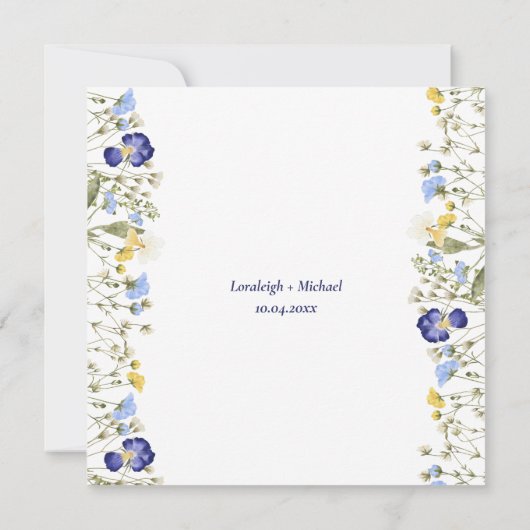 Chique boho eenvoudige wilde bloemen bruiloft Save Save The Date (Achterkant)