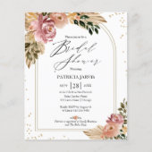 Chique Boho Floral Budget Bruids Douche Uitnodigin Flyer (Voorkant)