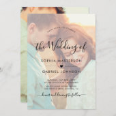 Chique Boho kalligrafie script foto overlay bruilo Kaart (Voorkant / Achterkant)