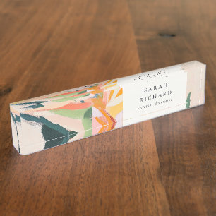 Chique Boho Kleurrijke Vogel Van Paradijs Geschild Naambordje
