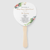 Chique Boho Land Bloemen Trouwprogramma Hand Fan Handwaaier (Voorkant)
