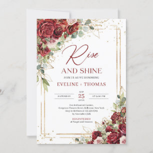Chique boho marsala en blush rozen stijgen en glan kaart
