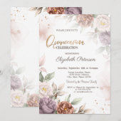 Chique Boho Rozen Bloemen Quinceañera Kaart (Voorkant / Achterkant)