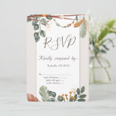 Chique Boho RSVP Uitnodiging (Staand voorkant)
