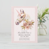 Chique BOHO Unicorn Bruidslunch Uitnodiging (Staand voorkant)