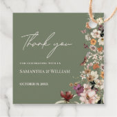 Chique Boho Wildflower Rustieke Sage Groene Bruilo Bedankjes Labels (Achterkant)