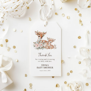 Chique Boho Woodland Dieren Baby Douche Cadeaulabel