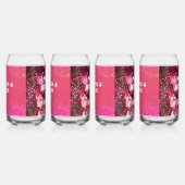 Chique Bold Roze Glitter Retro Disco Ballen Bruilo Blikvorm Glas (Links)