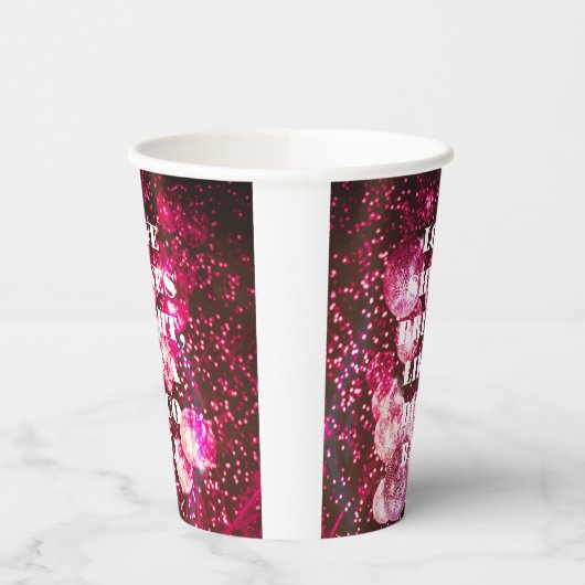 Chique Bold Roze Glitter Retro Disco Ballen Bruilo Papieren Bekers (Links)