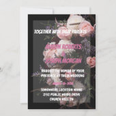 Chique bordeaux bloemenbruiloft uitnodiging (Voorkant)