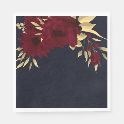 Chique bordeaux en goud marineblauw servet (Voorkant)