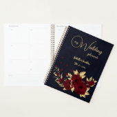 Chique bordeaux en gouden marine bruiloft planner (Display)