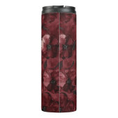 Chique bordeauxrode bloemrijke bruidsdouche thermosbeker (Achterkant)