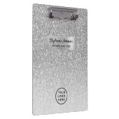 Chique Boss Lady CEO Logo Silver Glitter Ombre Klembord (Rechts)