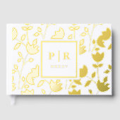 Chique Botanische Bloemen Print Monogram Bruiloft Gastenboek (Voorkant)