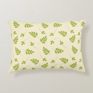 Chique botanische groene takken bladeren naadloos accent kussen