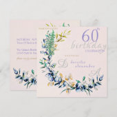 Chique botanische krans mijlpaal verjaardag kaart (Voorkant / Achterkant)