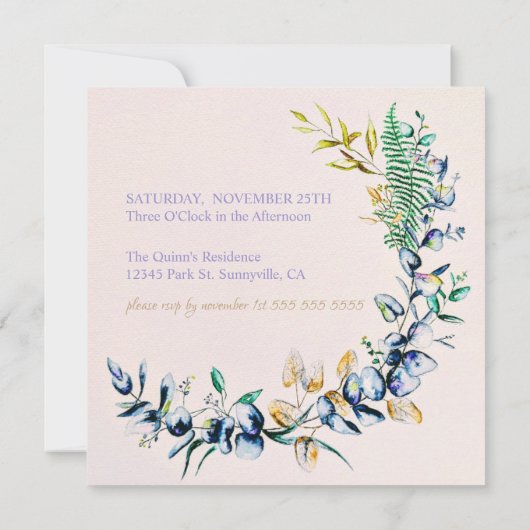 Chique botanische krans mijlpaal verjaardag kaart (Achterkant)