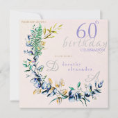 Chique botanische krans mijlpaal verjaardag kaart (Voorkant)