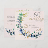 Chique botanische krans mijlpaal verjaardag kaart (Voorkant / Achterkant)