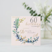 Chique botanische krans mijlpaal verjaardag kaart (Staand voorkant)