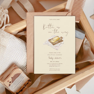 Chique boter gele babyshower kaart