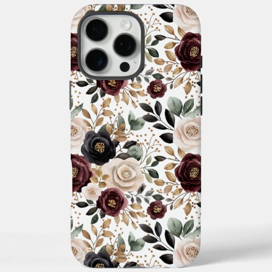 Chique Bourgogne Crème Bloem Case-Mate iPhone Case (Achterkant)