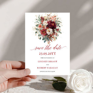 Chique Bourgondië Eucalyptus Goud Save The Date Ka