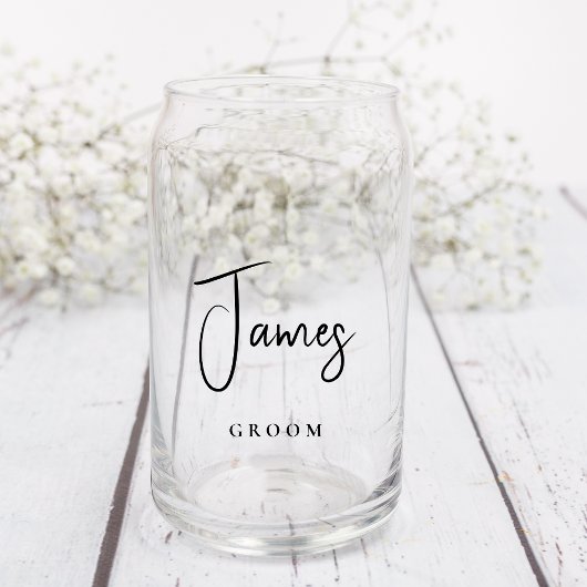 Chique bruid bruidegom script bruiloft blikvorm glas