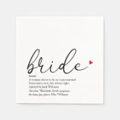 Chique Bruid Definitie, Bruiloftsscript Fun Servet (Voorkant)