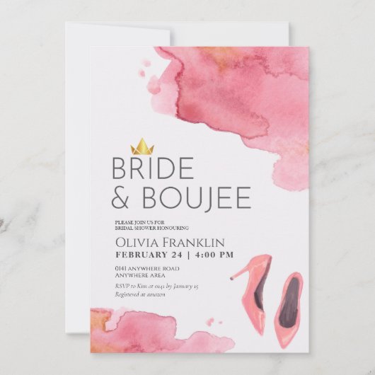 Chique bruid en boujee vrijgezellenfeest kaart (Voorkant)