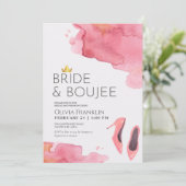 Chique bruid en boujee vrijgezellenfeest kaart (Staand voorkant)